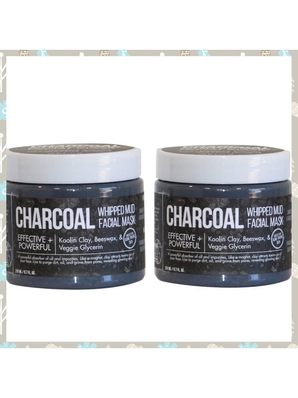 FACE MASKS 2 PACK URBAN HYDRATION CHARCOAL WHIPPED MUD FOR ACNE PRONE SKIN